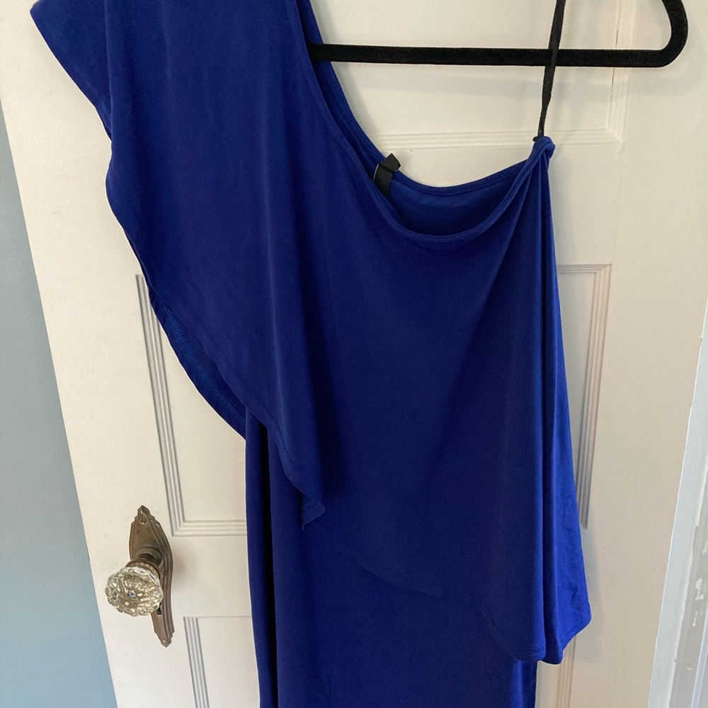 Viereck One Shoulder Layered Dress Royal Blue